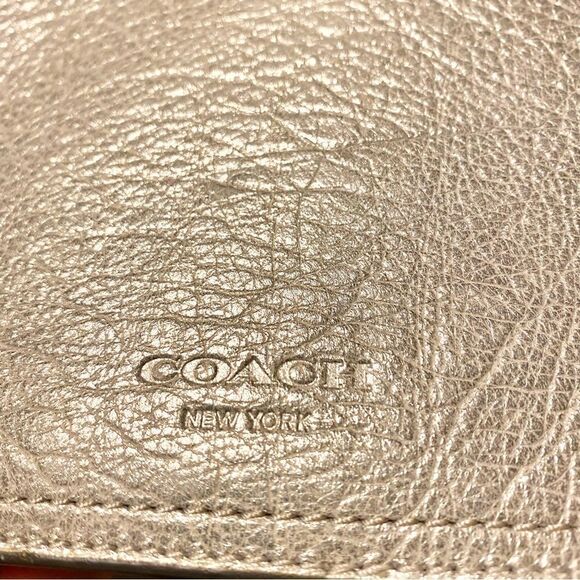 COACH Legacy Leather Gold Metallic iPad Clutch large 9x11.5 - Picture 12 of 12